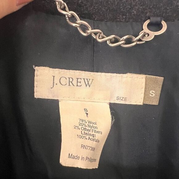 J. Crew Grey Wool Collared Button Down & Belted Dress Coat - Picture 3 of 11